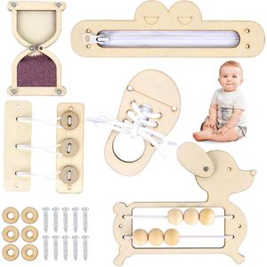 Busy Board Accessoires - 5 stuks - Activiteitenbord Accessoires voor peuters - DIY Accessoires - Houten Activiteitenbord - 1-6 Jaar - Jongens Meisjes