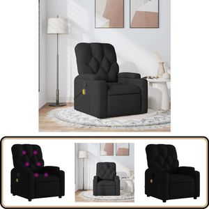 vidaXL Massagestoel - verstelbaar - stof - zwart Massagestoel - Relaxstoel - Ergonomische Stoel - Lounge Stoel - Elektrische Massage