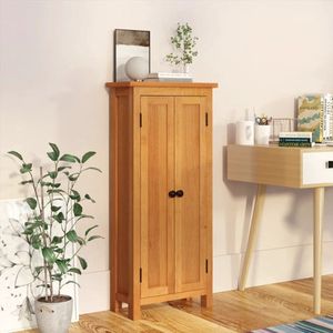 vidaXL Opbergkast massief eiken 50x22x110 cm Opbergkast - Eikenhouten Kast - Opbergruimte - Boekenkast - Tv-meubel