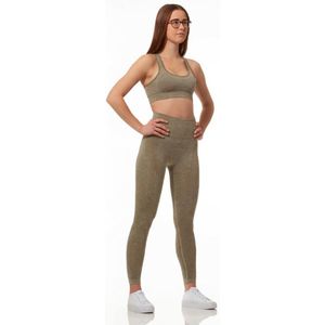 Dames sportkleding - Sportset - Naadloos - Sportbeha - Sportlegging - Groen - Maat S