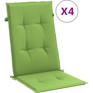 vidaXL - Stoelkussens - 4 - st - hoge - rug - 120x50x4 - cm - stof - gemêleerd - groen