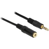 3,5mm Jack 4-polig audio/video verlengkabel AWG24 / zwart - 3 meter