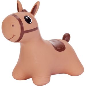 Hoppimals - Rubberen Springdier - Skippybal + pomp - bruin paard