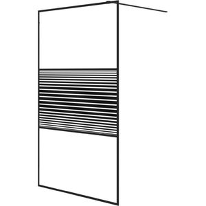 vidaXL Inloopdouchewand - 115x195 cm - Transparant glas Inloopdouche - Douchewand - ESG-glas - Zwarte Douchewand - Badkamermeubilair