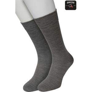 Bonnie Doon Basic Sokken Heren Grijs maat 47/52 - 2 paar - Basis Katoenen Sok - Gladde Naden - Brede Boord - Uitstekend Draagcomfort - Perfecte Pasvorm - 2-pack - Multipack - Effen - Gemeleerd - Medium Grey Heather - OL6324012.112