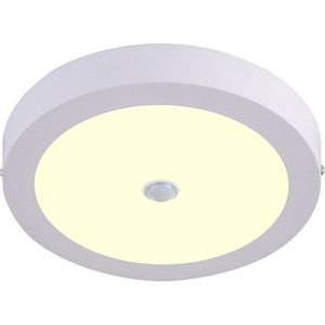 LED Downlight - Oficto Dury - PIR Bewegingssensor 360° + Dag en Nacht Sensor - 24W - Warm Wit 3000K - Opbouw - Rond - Mat Wit - OSRAM LEDs