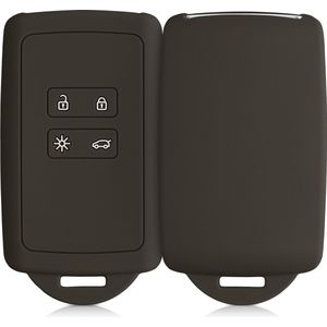 kwmobile autosleutelhoes geschikt voor Renault 4-knops Smartkey autosleutel (alleen Keyless Go) - Siliconenhoes in olijfgroen - Sleutelcover