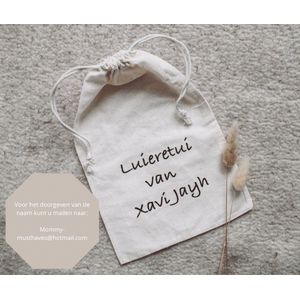 luier etui - gepersonaliseerd - Mommy musthaves - organizer bag - opberger - multifunctioneel - tas - katoen - naturel - kraamcadeau - baby accessoire - babyshower