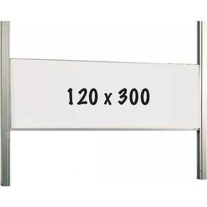 Whiteboard Deluxe Cowan - Emaille staal - Schuifmechanisme - Weekplanner - Maandplanner - Jaarplanner - Magnetisch - Wit - 120x300cm