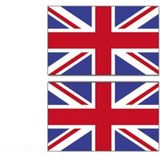 2x stuks vlag Verenigd Koninkrijk 90 x 150 cm feestartikelen - Union Jack - UK/Great Britain - Engeland/Groot Brittannië
