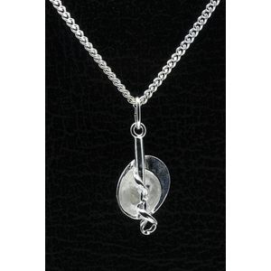 Zilveren Jockey cap zweep ketting hanger
