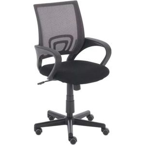 In And OutdoorMatch Luxe bureaustoel Alek - Zwart - Op wielen - 100% polyester - Ergonomische bureaustoel - In hoogte verstelbaar - Voor volwassenen
