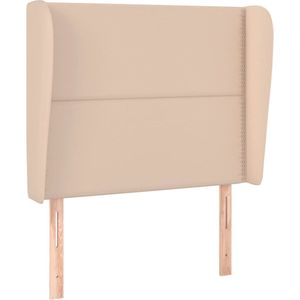 vidaXL - Hoofdbord - met - randen - 103x23x118/128cm - kunstleer - cappuccinokleur