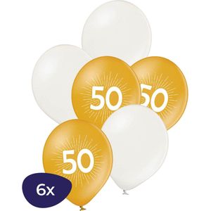 50 Jaar Ballonnen - Jubileum Ballonnen - 6 Stuks