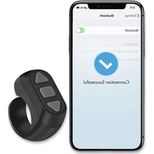 TIK Tok Remote Scrolling Ring Bluetooth Page Turner voor Kindle APP - Compatibel met iOS & Android (Zwart)
