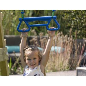 Jungle Gym speeltoestel van douglas hout - Jungle Tower met donkergroene glijbaan - Tuin speeltoestel voor buiten met zandbak, klimnet en schommels
