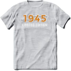 1945 Limited Edition T-Shirt | Goud - Zilver | Grappig Verjaardag en Feest Cadeau Shirt | Dames - Heren - Unisex | Tshirt Kleding Kado | - Licht Grijs - Gemaleerd - XXL