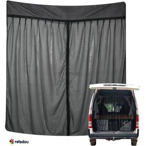 Retadou - Vleugeldeur, kofferbakafdekking, zonwering, achterklep, vleugeldeur, kofferbakafdekking, auto, achterklep, muggennet, zonwering, gordijnen, gordijn, voor dak, caravan, camper, bestelwagen, camping,
