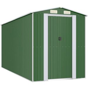 vidaXL - Tuinschuur - 192x440x223 - cm - gegalvaniseerd - staal - groen