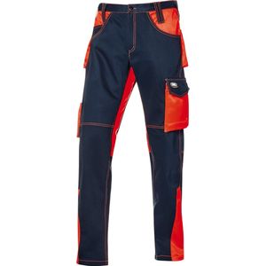 SIR SAFETY FUSION Werkbroek Heren, Blauw/Hi-Vis Oranje - Sanforized 100% Fustian Katoen - Rits En Knoopsluiting - Multifunctionele Zak Met Flap - EN ISO 13694