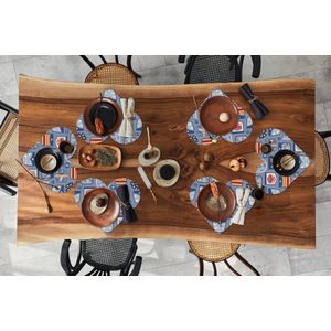 Onderleggers - Placemats - Placemats hartje - Broek - Denim - Patch - Patronen - 6 stuks