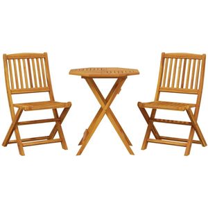 vidaXL Bistroset 3-delig - Acaciahout - Inklapbaar Bistro Set - Tuinset - Acacia Hout - Buitentijd - Balkon