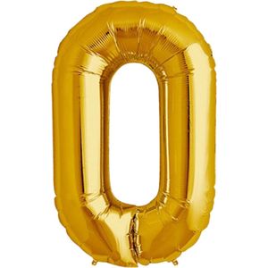 3BMT - Goud versiering - Folie Ballon Cijfer 0 – Verjaardag – Grote Ballonnen