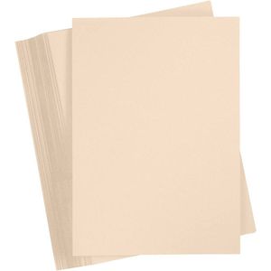 Gekleurd Karton, A4, 210x297 mm, 180 gr, beige, 100 vel/ 1 doos | Knutselpapier | Knutselkarton