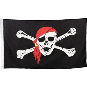 FUNIDELIA Piraten Vlag voor vrouwen en mannen - Zwart