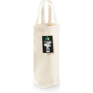 Fairtrade cotton bottle bag *fles geschenktas *wijnverpakking *kleur naturel