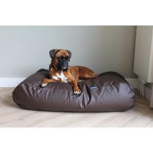 Dog's Companion Hondenkussen / Hondenbed - XL - 140 x 95 cm - Kunstleer - Chocolade Bruin Leather Look