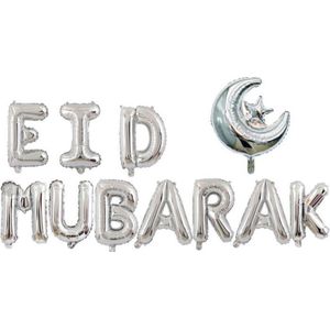 EID MUBARAK balloon Muslim Ramadan Bayram Moubarak Siukerfeest stars and moon ballonnen bollon ballonen balonnen decoration decoratie  letter foil 16 inch