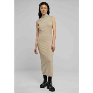 Urban Classics - Knitted Eco Viscose Turtleneck Lange jurk - XXL - Beige