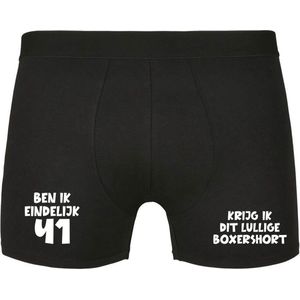 Ben ik eindelijk 41, krijg ik dit lullige boxershort Heren Boxershort - verjaardag - jarig - 41e verjaardag - feest - onderbroek - grappig