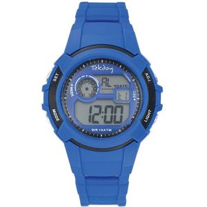 Tekday 654690 digitaal horloge 38 mm 100 meter blauw/ zwart