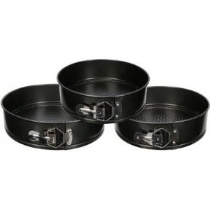 Springvorm Taartvorm Bakvorm Luxe Set - Ronde Ø 26,24,22cm - Secret De Gourmet -Metalen Bakblik Taartvorm & Cakevorm - Bak Vorm Voor Cake & Taarten - Met Anti-Aanbak Laag & Losse Bodem - Set Van 3 Stuks