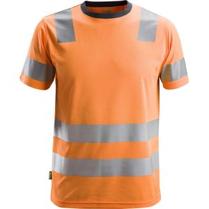 Snickers 2530 AllroundWork, High-Vis T-Shirt Klasse 2 - High-Vis Oranje/Staalgrijs - S