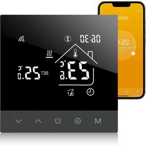 Smart Thermostaat Programmeerbaar WiFi Elektrische Vloerverwarming 16A Sonde Tuya&Smart Life APP Alexa&Google Assistant LCD Touchscreen