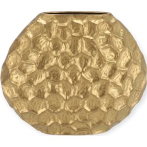 Daan Kromhout - Vaas - Jada - Goud - Structure - Ovaal - 24x10x20cm - Keramiek