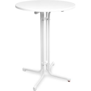 Beautissu statafel Sylt  Ø 80 cm wit rond inklapbaar tafel - outdoor geschikt weerbestendige vouwtafel - eettafel hittebestendigheid