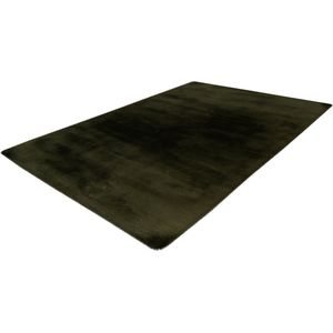 Lalee Heaven - ronde Vloerkleed - Tapijt – Karpet - Hoogpolig - Superzacht - Fluffy - Shiny- Silk look- rabbit- ROND 120x120 cm olijf groen