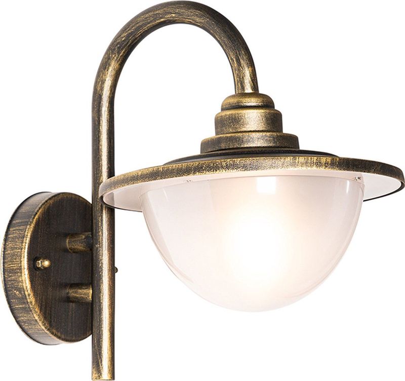 QAZQA bruges - Klassieke Wand lantaarn voor buiten - 1 lichts - D 30 cm - Goud/messing - Buitenverlichting