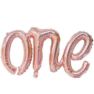 Cakesmash eerste verjaardag Folie ballon One rosé goud 66 x 37 cm - 1 - ballon - one - rosé goud - cakesmash