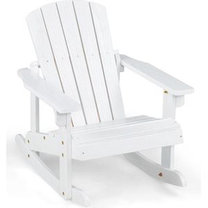 Adirondack schommelstoel voor kinderen, houten tuinstoel, schommelstoel, kindermeubels voor balkon, tuin, binnenplaats (wit)