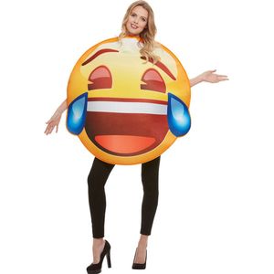 FUNIDELIA Emoji lachend met tranen kostuum - Maat: One Size