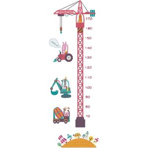 DW4Trading Groeimeter Baby Hijskraan - Muursticker - Wanddecoratie - 30x90 cm