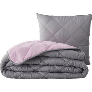 Dekbed / hoofdkussen Magic Pillow 140x200 grijs / roze