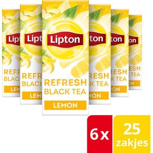 Lipton Feel Good Selection Zwarte Thee Citroen - 6 x 25 zakjes - Voordeelverpakking