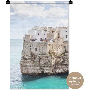 Wandkleed Italië - Gebouwen op de kust van Italië Wandkleed katoen 60x90 cm - Wandtapijt met foto