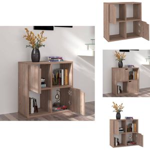 vidaXL Boekenkast - Boekenkasten - Boekenschap - Boekenschappen - Boekenkast 60x27,5x59,5 cm bewerkt hout grijs sonoma eikenkleur